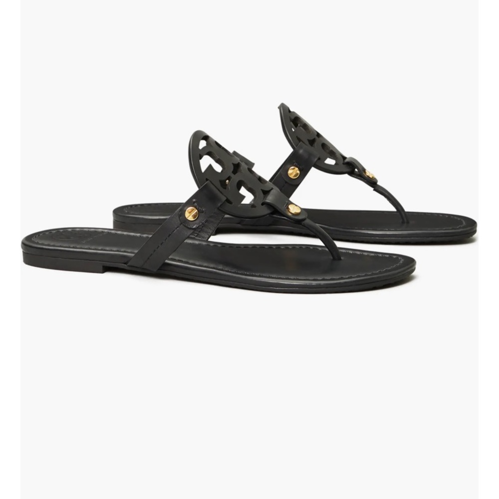 Tory Burch Miller Leather Sandal in Black Leather